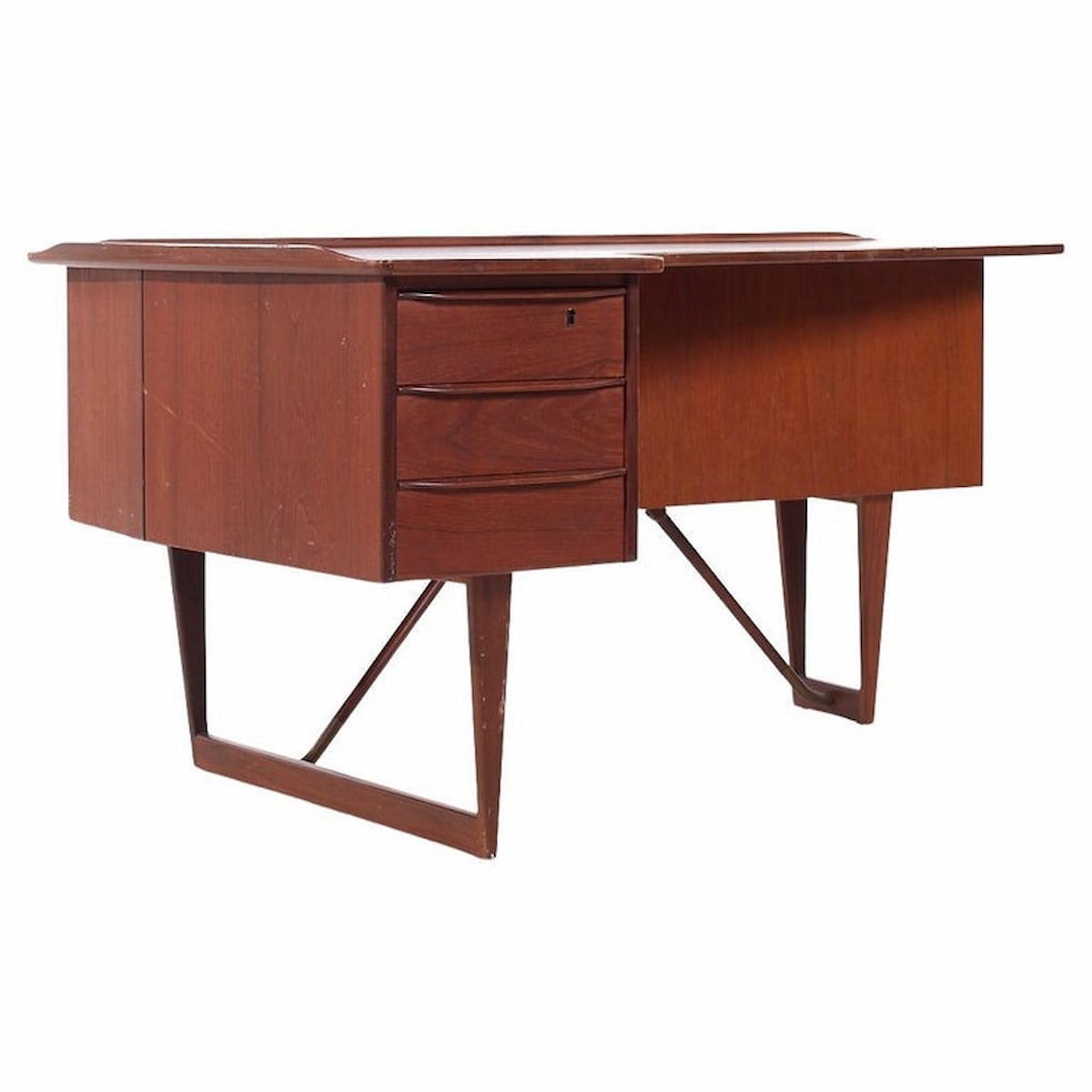 Peter Løvig Nielsen for Hedensted Møbelfabrik Mid Century Danish Teak Boomerang Desk