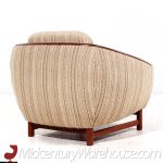 R Huber Mid Century Teak Barrel Lounge Chairs - Pair