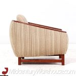 R Huber Mid Century Teak Barrel Lounge Chairs - Pair