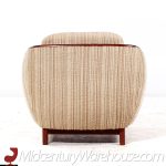 R Huber Mid Century Teak Barrel Lounge Chairs - Pair