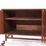 Stanley Mid Century Walnut Credenza and Hutch