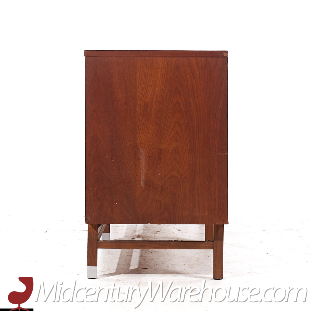 Stanley Mid Century Walnut Credenza and Hutch