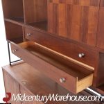 Stanley Mid Century Walnut Credenza and Hutch