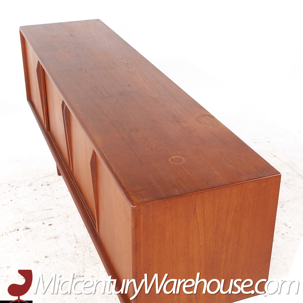 Svend Madsen Style Mid Century Danish Teak Sliding Door Credenza