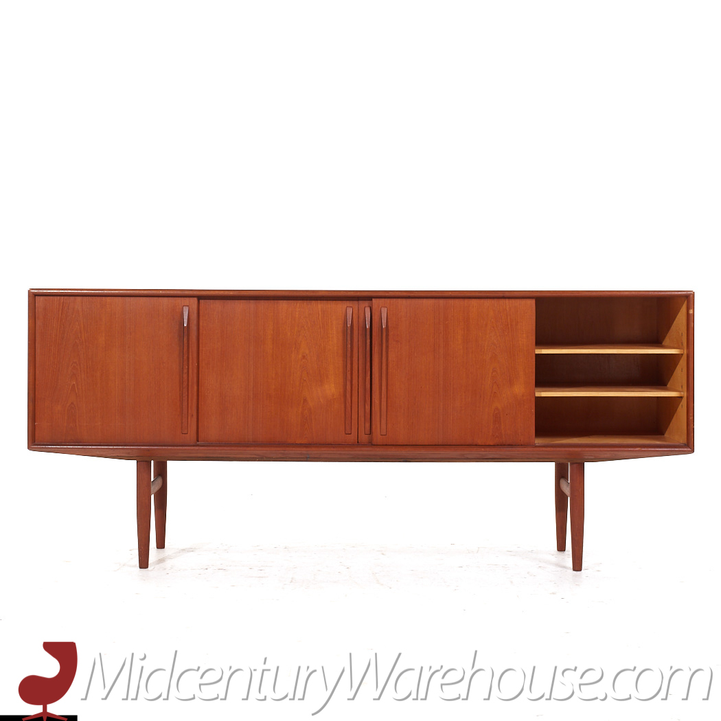 Svend Madsen Style Mid Century Danish Teak Sliding Door Credenza