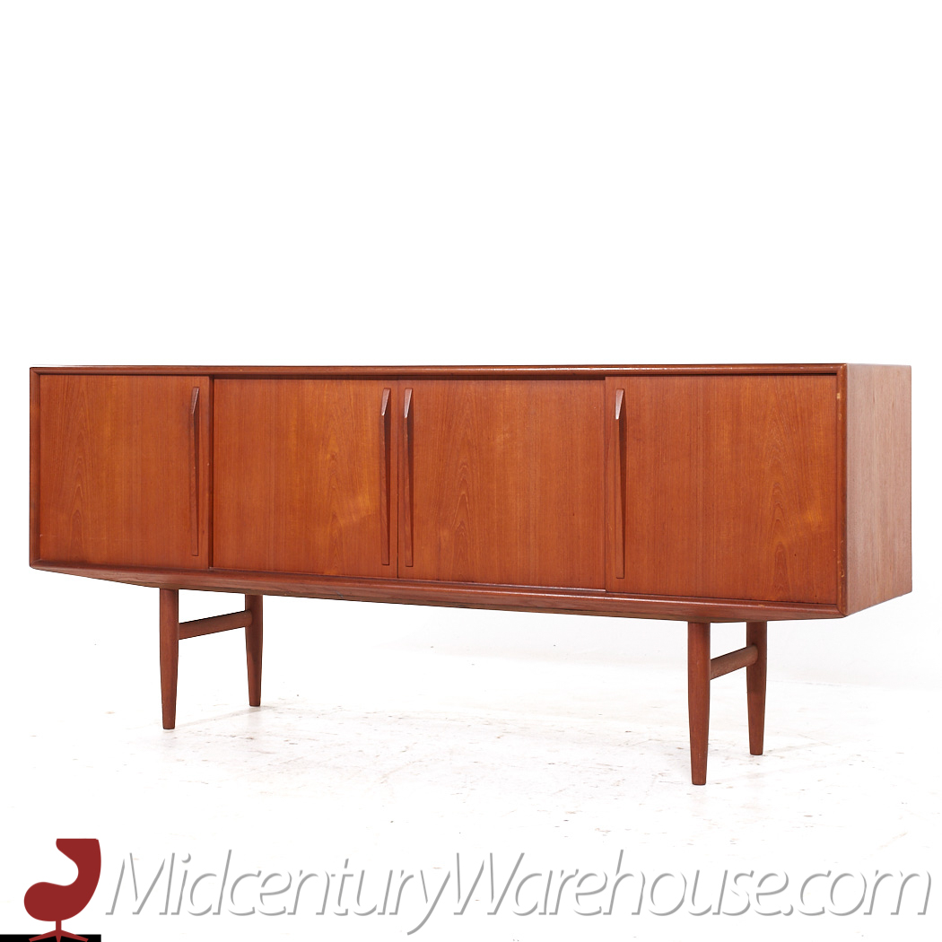 Svend Madsen Style Mid Century Danish Teak Sliding Door Credenza