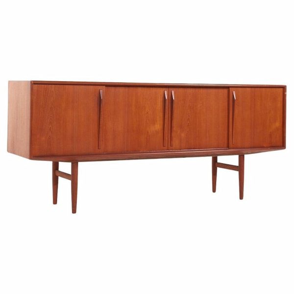 svend madsen style mid century danish teak sliding door credenza