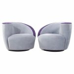 Weiman Nautilus Postmodern Swivel Chairs - Pair