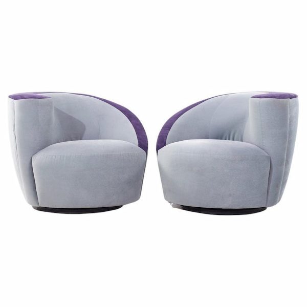 weiman nautilus postmodern swivel chairs - pair