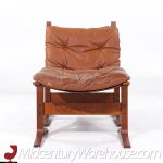 Westnofa Siesta Mid Century Bentwood and Leather Lounge Chair and Ottoman