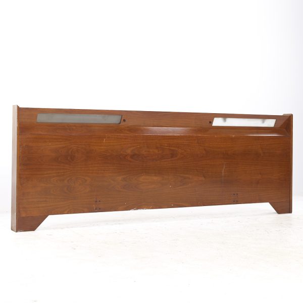 Albert Parvin Style Mid Century Walnut King Headboard