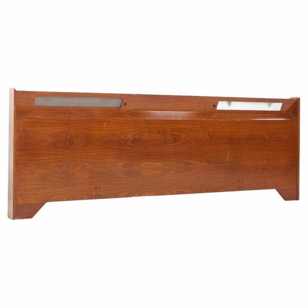 Albert Parvin Style Mid Century Walnut King Headboard