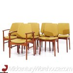 Arne Hovmand Olsen Mid Century Danish Teak Dining Chairs - Set of 8