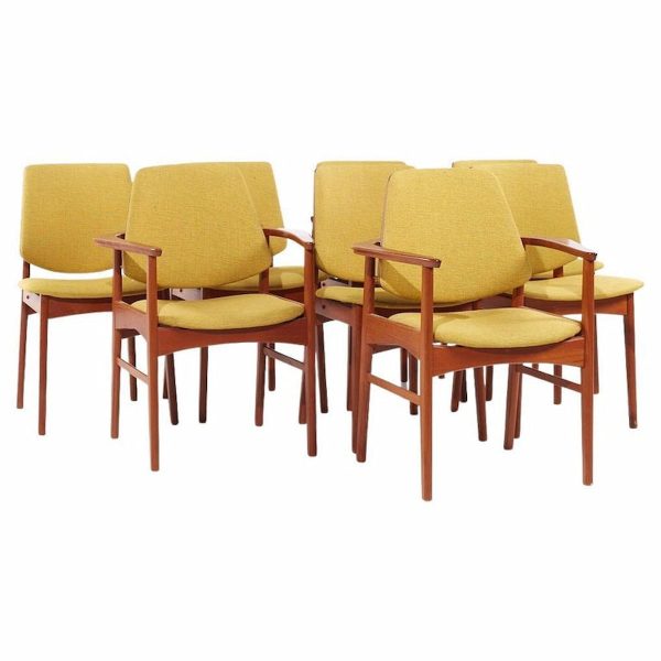 Arne Hovmand Olsen Mid Century Danish Teak Dining Chairs - Set of 8