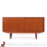 Arne Vodder Style Mid Century Danish Teak Sliding Door Credenza