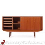 Arne Vodder Style Mid Century Danish Teak Sliding Door Credenza