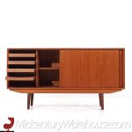 Arne Vodder Style Mid Century Danish Teak Sliding Door Credenza