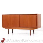 Arne Vodder Style Mid Century Danish Teak Sliding Door Credenza