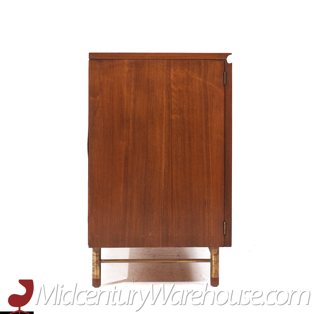 Bert England Mid Century Walnut and Brass Credenza