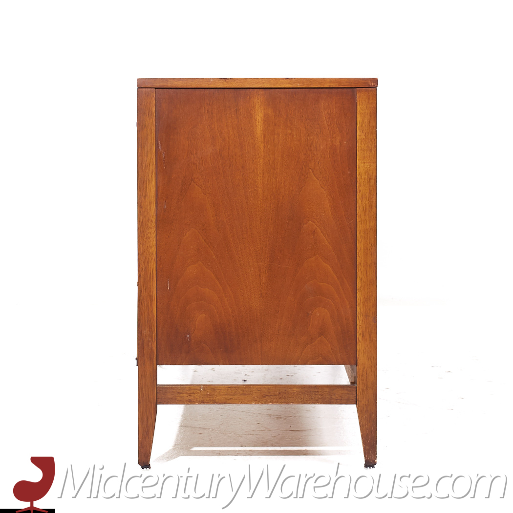 Broyhill Brasilia Mid Century 66 Inch Walnut and Brass Credenza