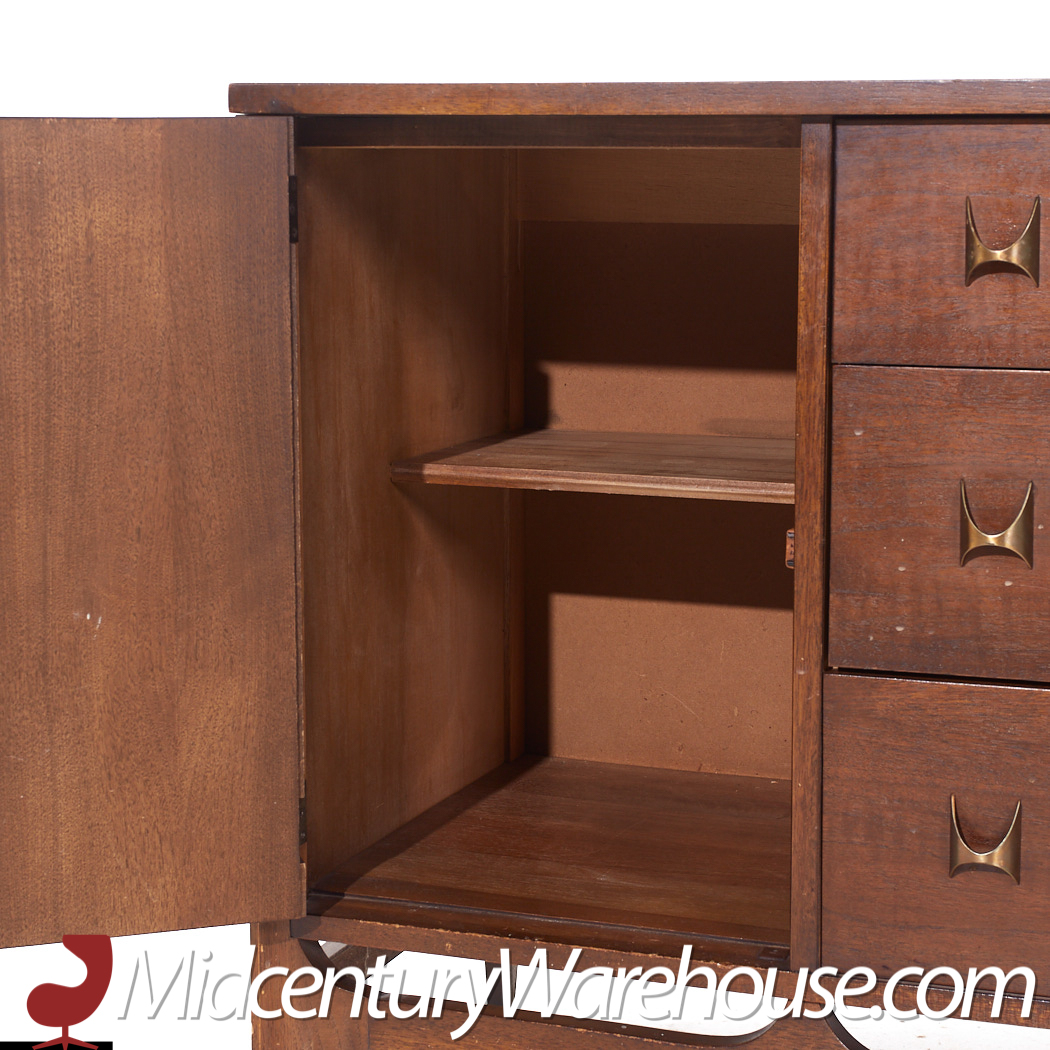 Broyhill Brasilia Mid Century Walnut 66 Inch Credenza