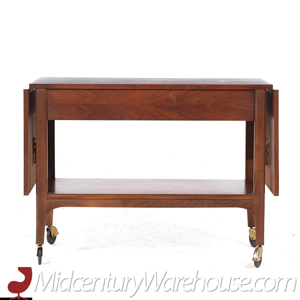 Dillingham Mid Century Walnut Serving Bar Cart