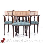 Edward Wormley for Dunbar Mid Century Cane Back Dining Chairs - Set of 4