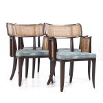 Edward Wormley for Dunbar Mid Century Cane Back Dining Chairs - Set of 4