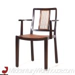 Edward Wormley for Dunbar Mid Century Cane and Mahogany Dining Chairs - Set of 8