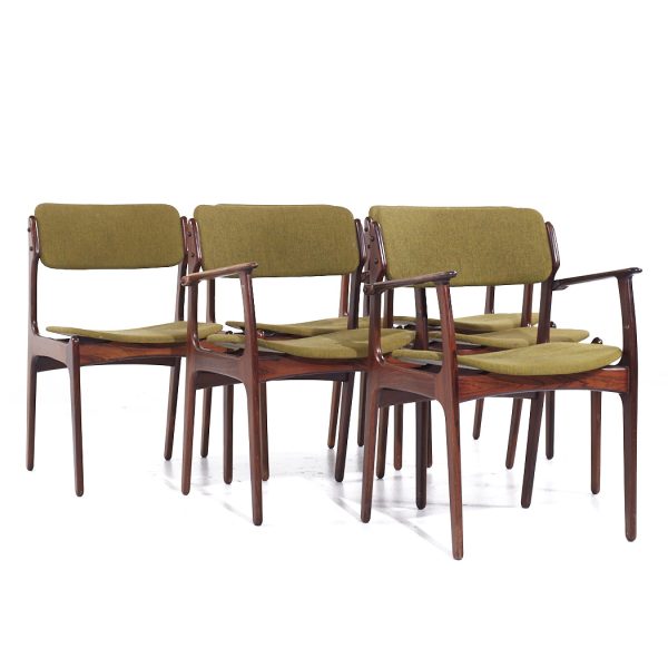 Erik Buch Mid Century Danish Rosewood Dining Chairs - Set of 6