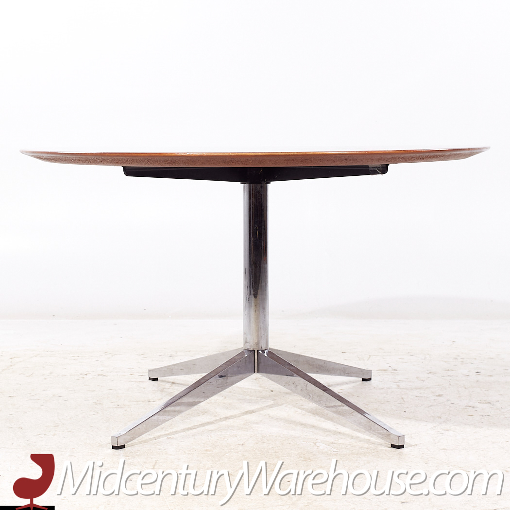 Florence Knoll Mid Century Rosewood and Chrome Dining Table