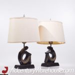 Frederick Weinberg Style F.a.i.p. Mid Century Figurative Table Lamps - Pair