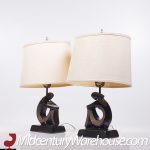 Frederick Weinberg Style F.a.i.p. Mid Century Figurative Table Lamps - Pair