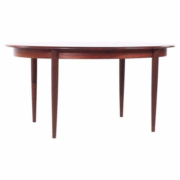 gudme møbelfabrik mid century danish rosewood expanding dining table with 2 leaves