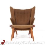 Hans Wegner for Ap Stolen Ap19 Mid Century Papa Bear Chair and Ottoman