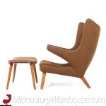 Hans Wegner for Ap Stolen Ap19 Mid Century Papa Bear Chair and Ottoman