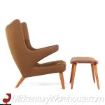 Hans Wegner for Ap Stolen Ap19 Mid Century Papa Bear Chair and Ottoman