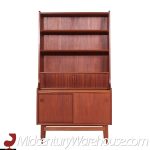 Johannes Sorth for Bornholm Mobelfabrik Danish Teak Tambour Door Secretary Desk Bookcase