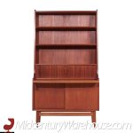 Johannes Sorth for Bornholm Mobelfabrik Danish Teak Tambour Door Secretary Desk Bookcase