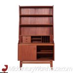 Johannes Sorth for Bornholm Mobelfabrik Danish Teak Tambour Door Secretary Desk Bookcase