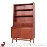 Johannes Sorth for Bornholm Mobelfabrik Danish Teak Tambour Door Secretary Desk Bookcase