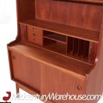 Johannes Sorth for Bornholm Mobelfabrik Danish Teak Tambour Door Secretary Desk Bookcase