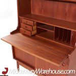 Johannes Sorth for Bornholm Mobelfabrik Danish Teak Tambour Door Secretary Desk Bookcase