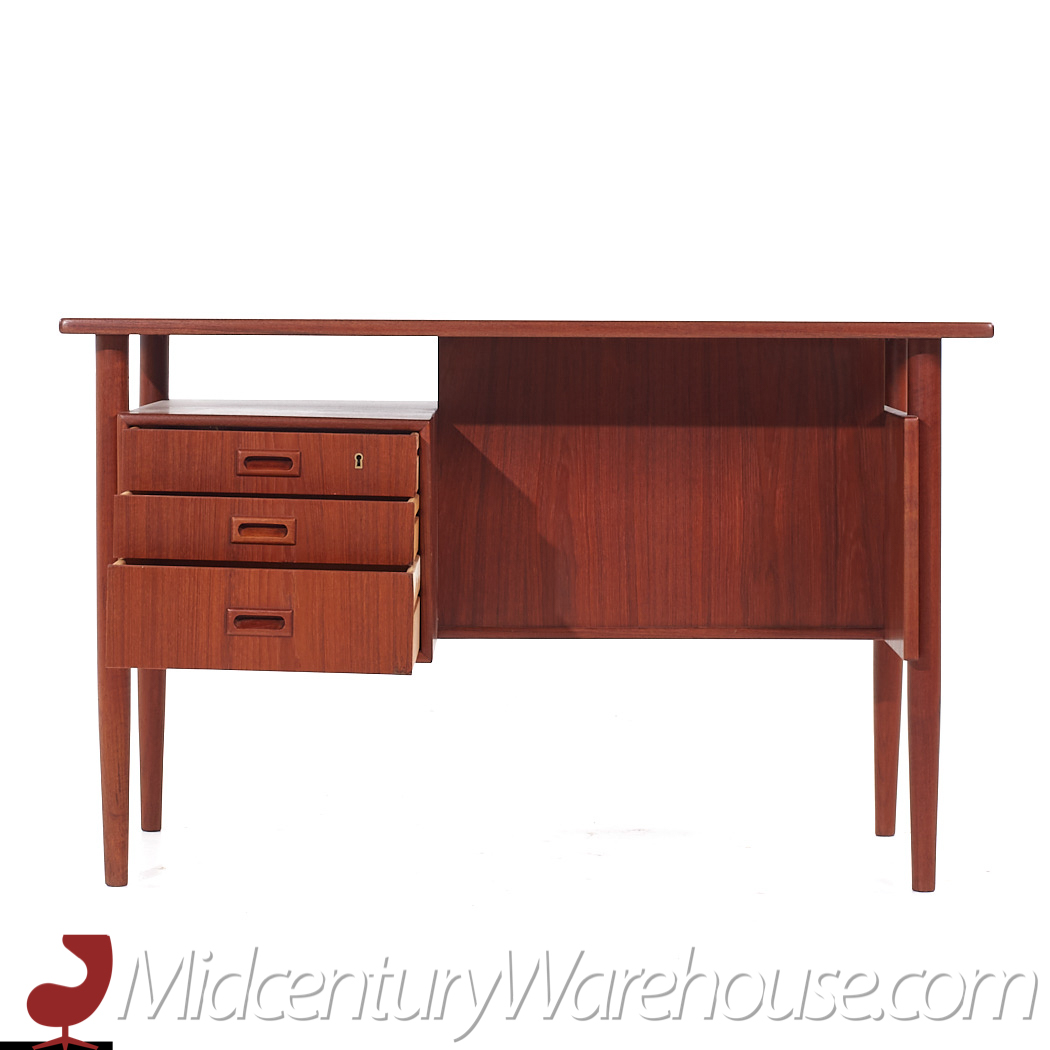 Kai Kristiansen Style Mid Century Danish Teak Desk