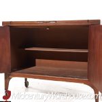 Kent Coffey Perspecta Mid Century Walnut and Rosewood Bar Serving Cart