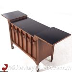 Kent Coffey Perspecta Mid Century Walnut and Rosewood Bar Serving Cart