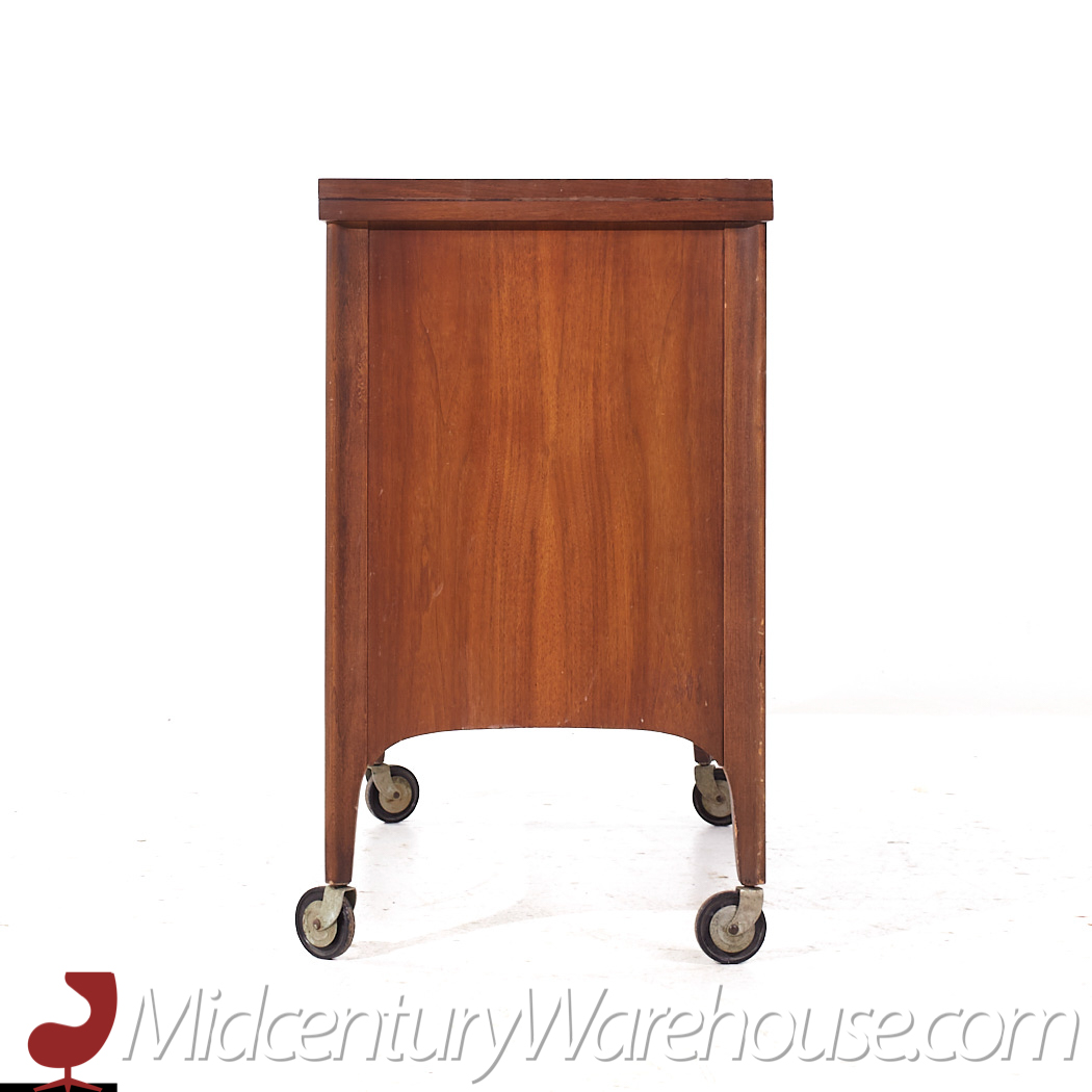 Kent Coffey Perspecta Mid Century Walnut and Rosewood Bar Serving Cart