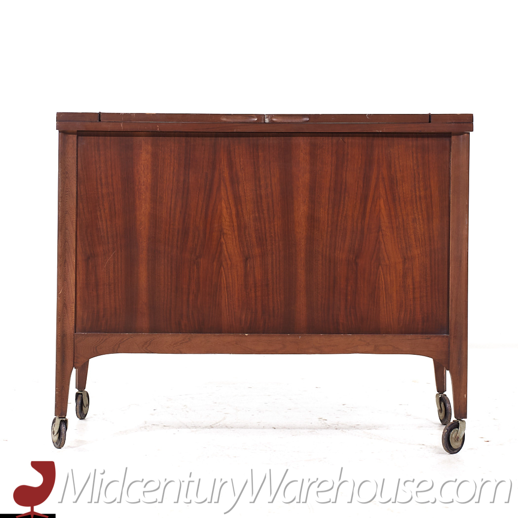 Kent Coffey Perspecta Mid Century Walnut and Rosewood Bar Serving Cart