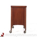 Kent Coffey Perspecta Mid Century Walnut and Rosewood Bar Serving Cart