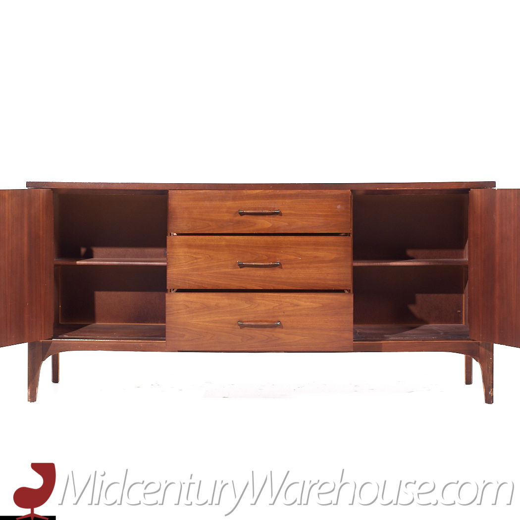 Kent Coffey Perspecta Mid Century Walnut and Rosewood Credenza